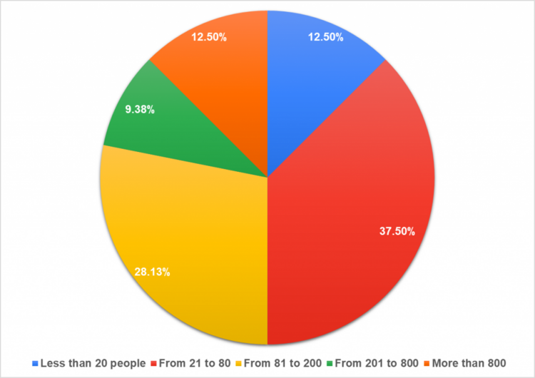 Number of employees in the company